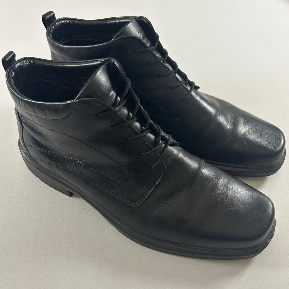 ECCO Chukka Boots Mens 13/EU47 Black Leather Gore-Tex Waterproof Square Toe